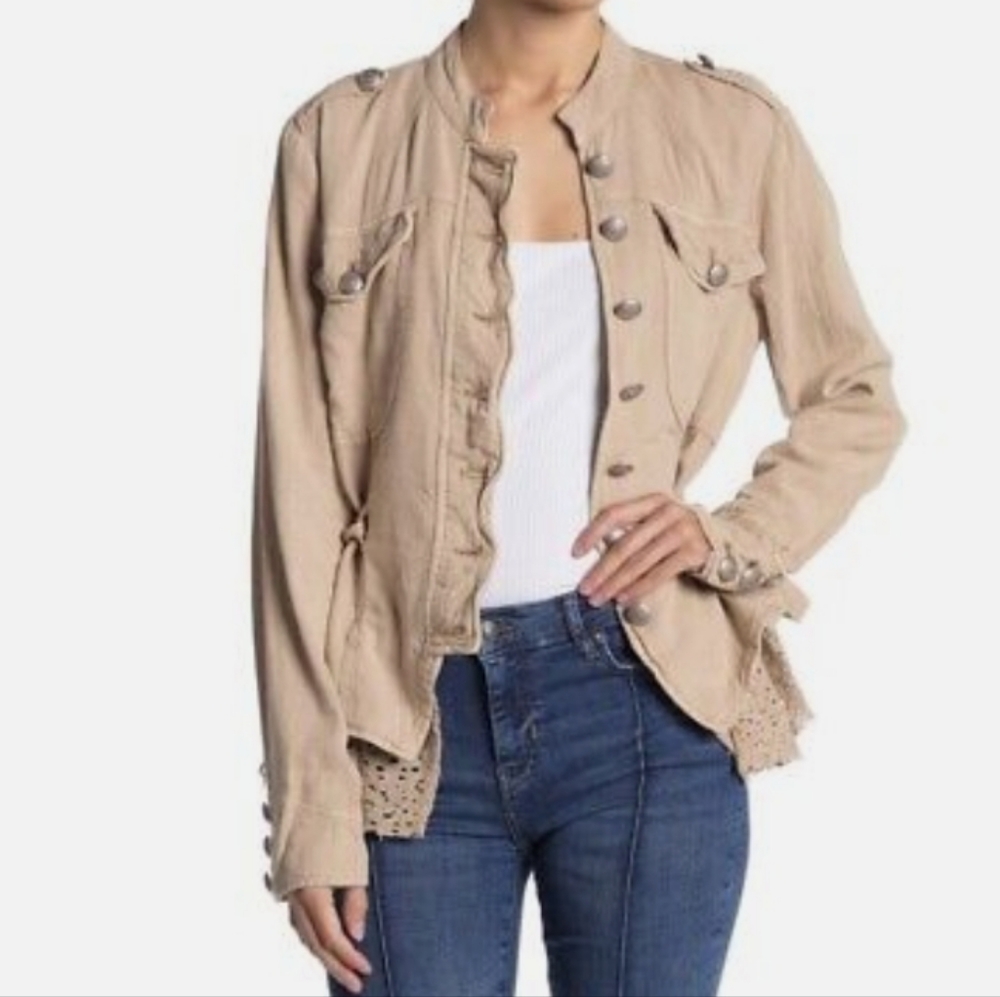 FREE PEOPLE Emilia Jacket Khaki Mimosa Color. Size SP - Picture 2 of 16